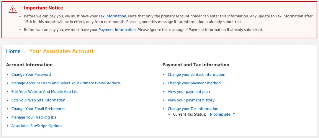 amazon tax information