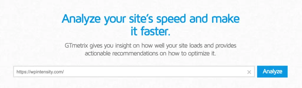 GTMetrix Page Speed Test