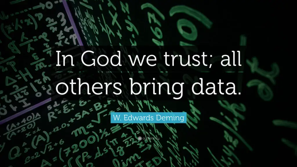 In God we trust, all others must bring data