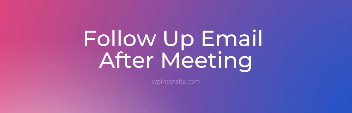 63 Templates For Follow Up Email After Meeting